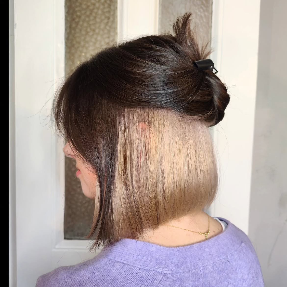 Blonde Underlayer Bob With Dark Top