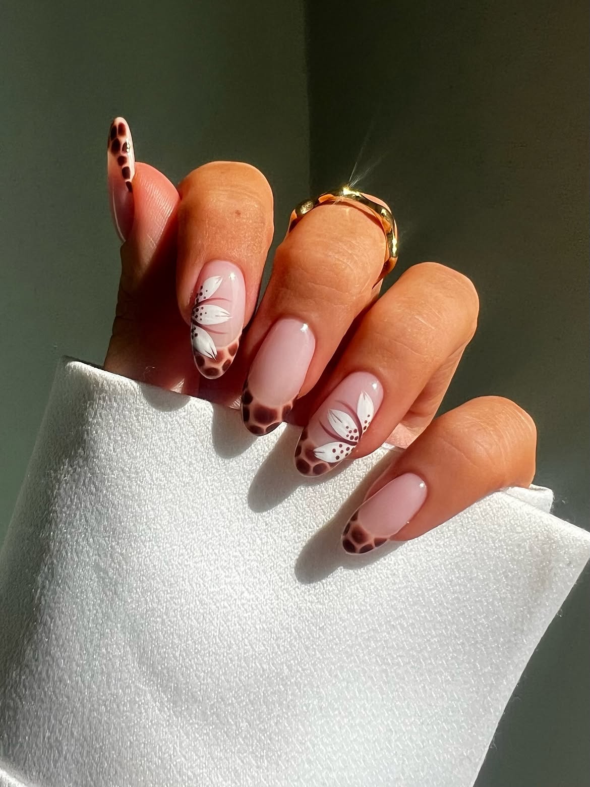 Blossom French Tip Almond Nails