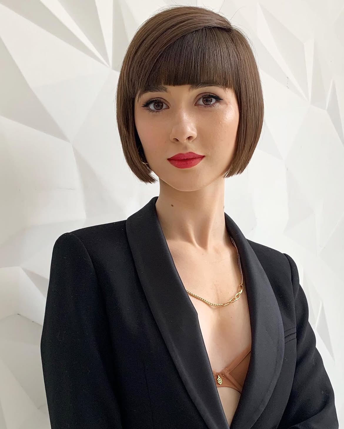 Blunt Chin Bob With Micro Bangs