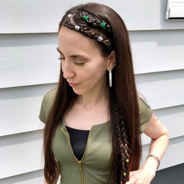 Bohemian Braids With Metallic Beads And Charms
