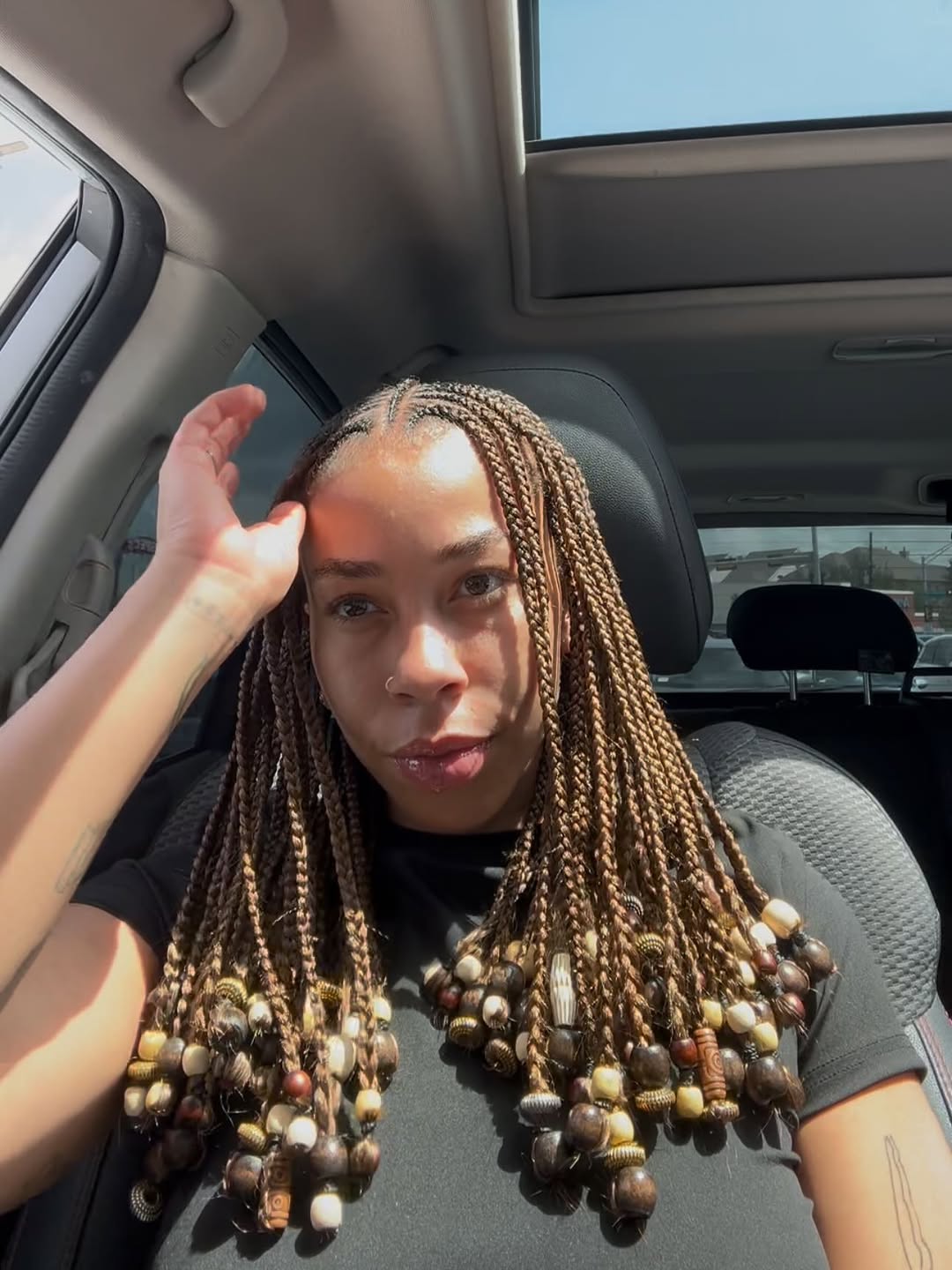 Bohemian Braids With Wood and Shell Beads