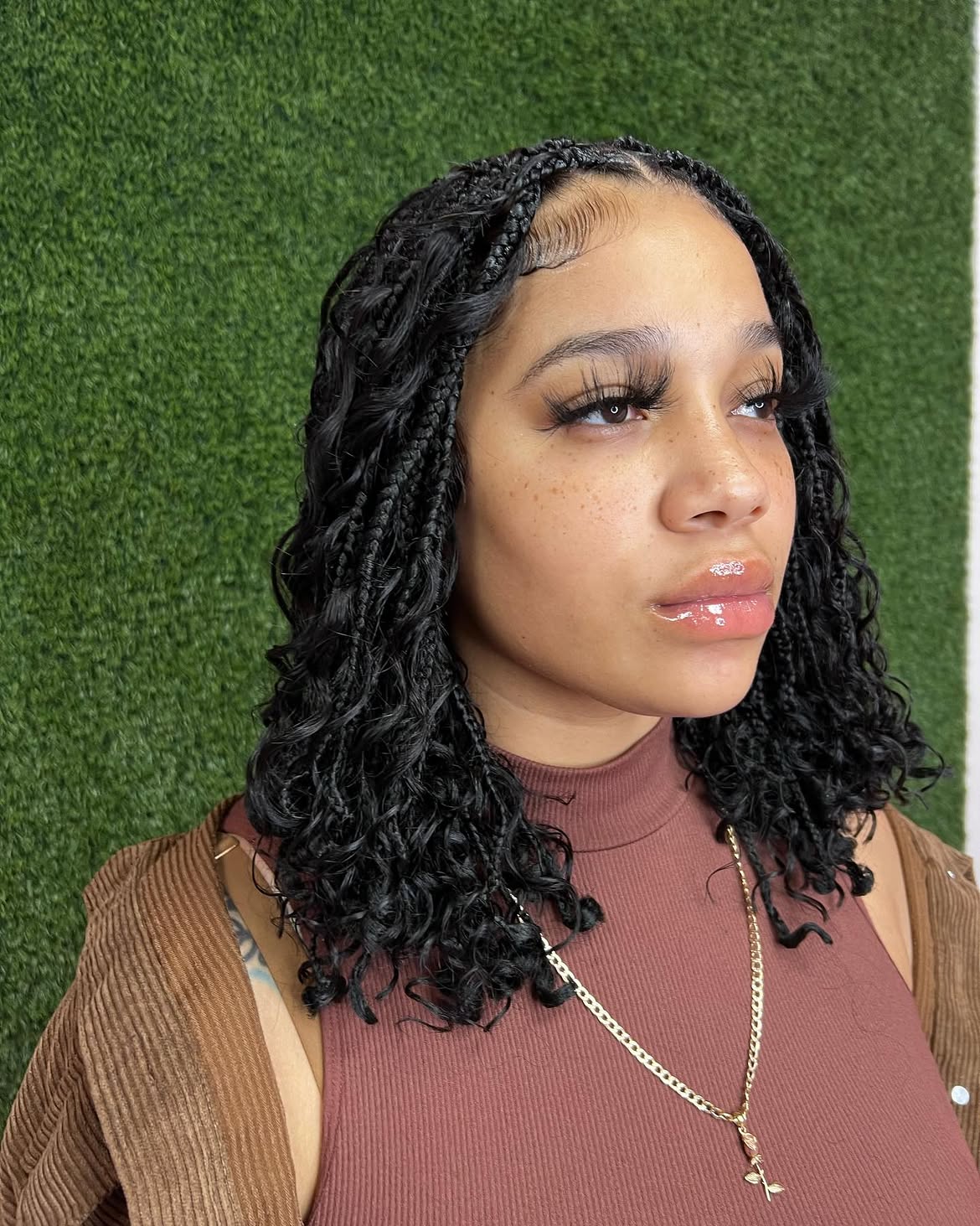 Boho Micro Braids With Natural Texture