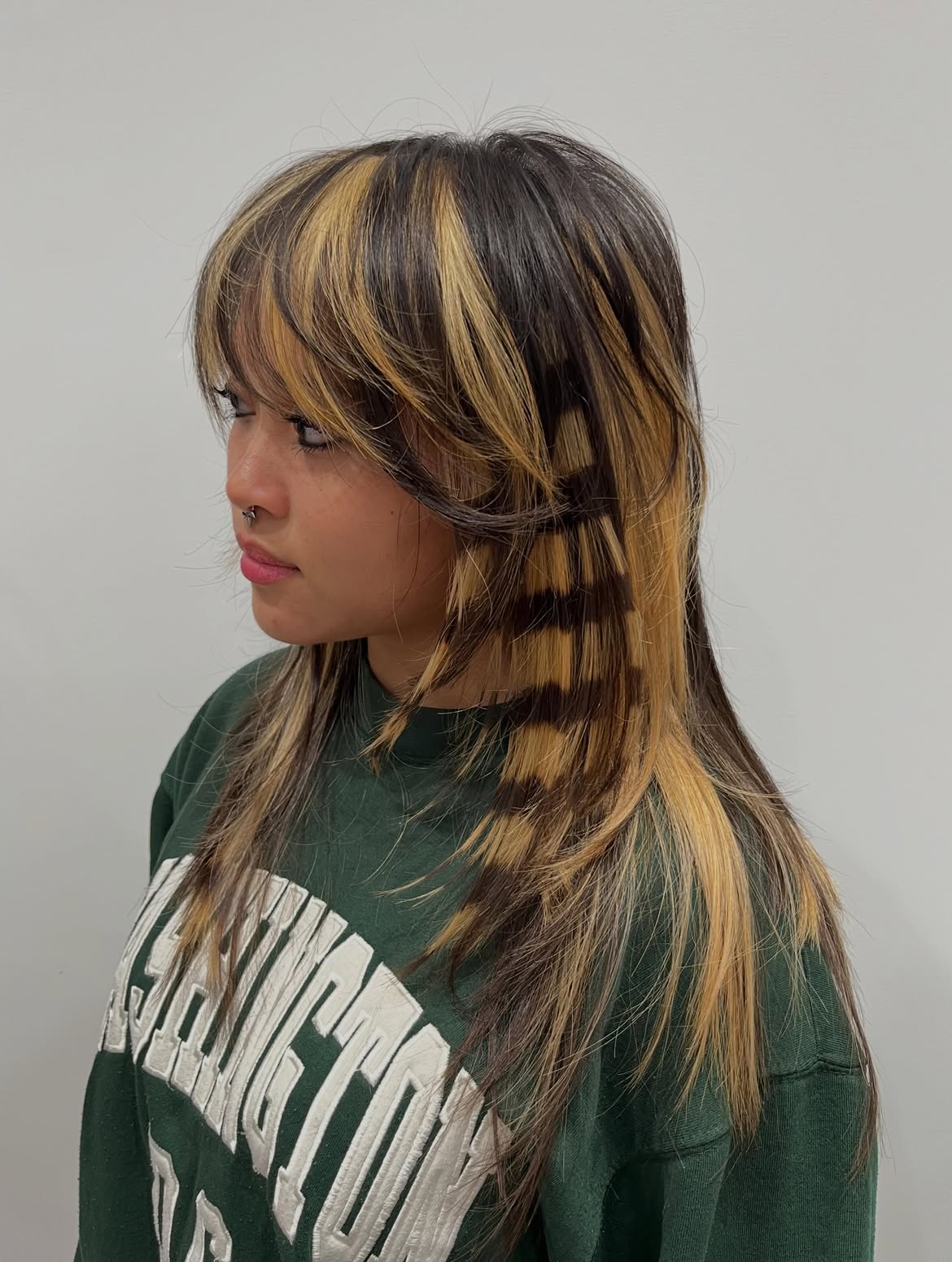 Bold Chessboard Highlights With Shaggy Layers