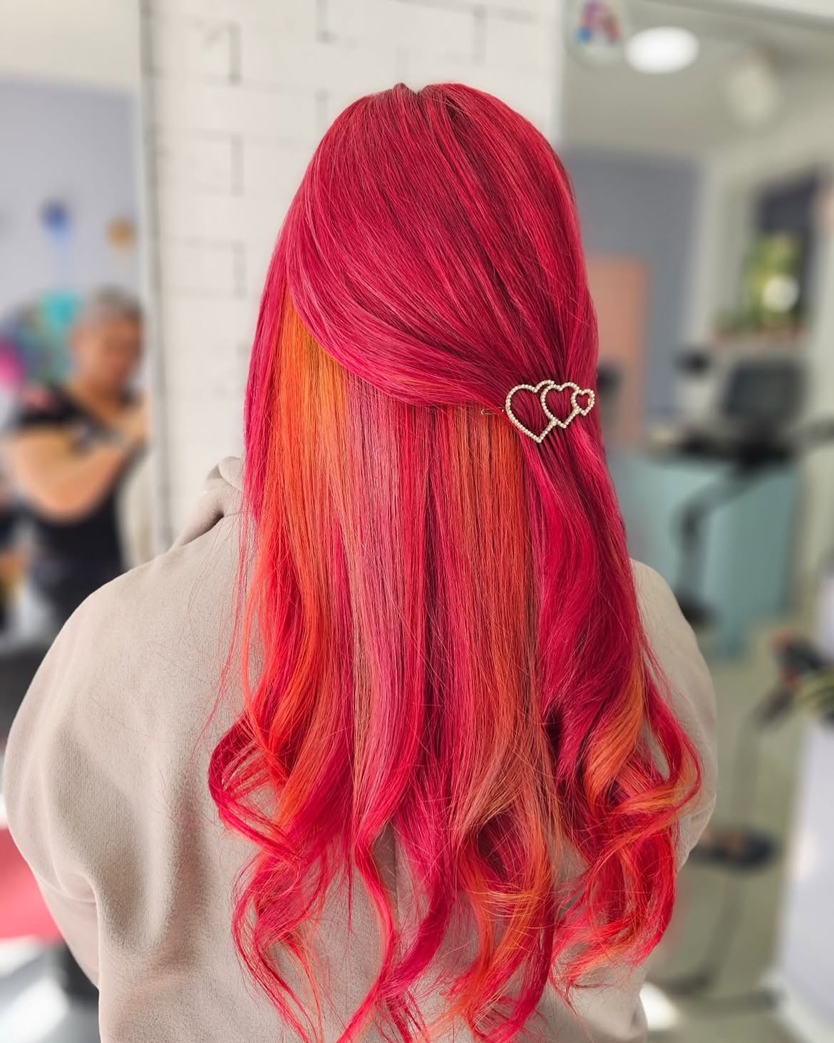 Bold Magenta and Orange Ombre Waves