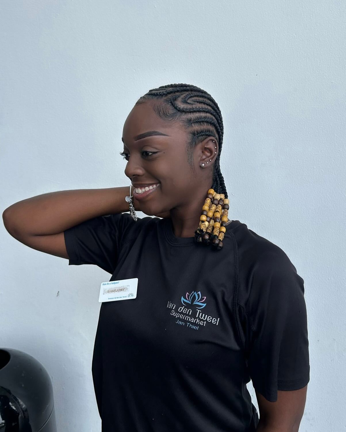 Braided Cornrows With Wooden Beads