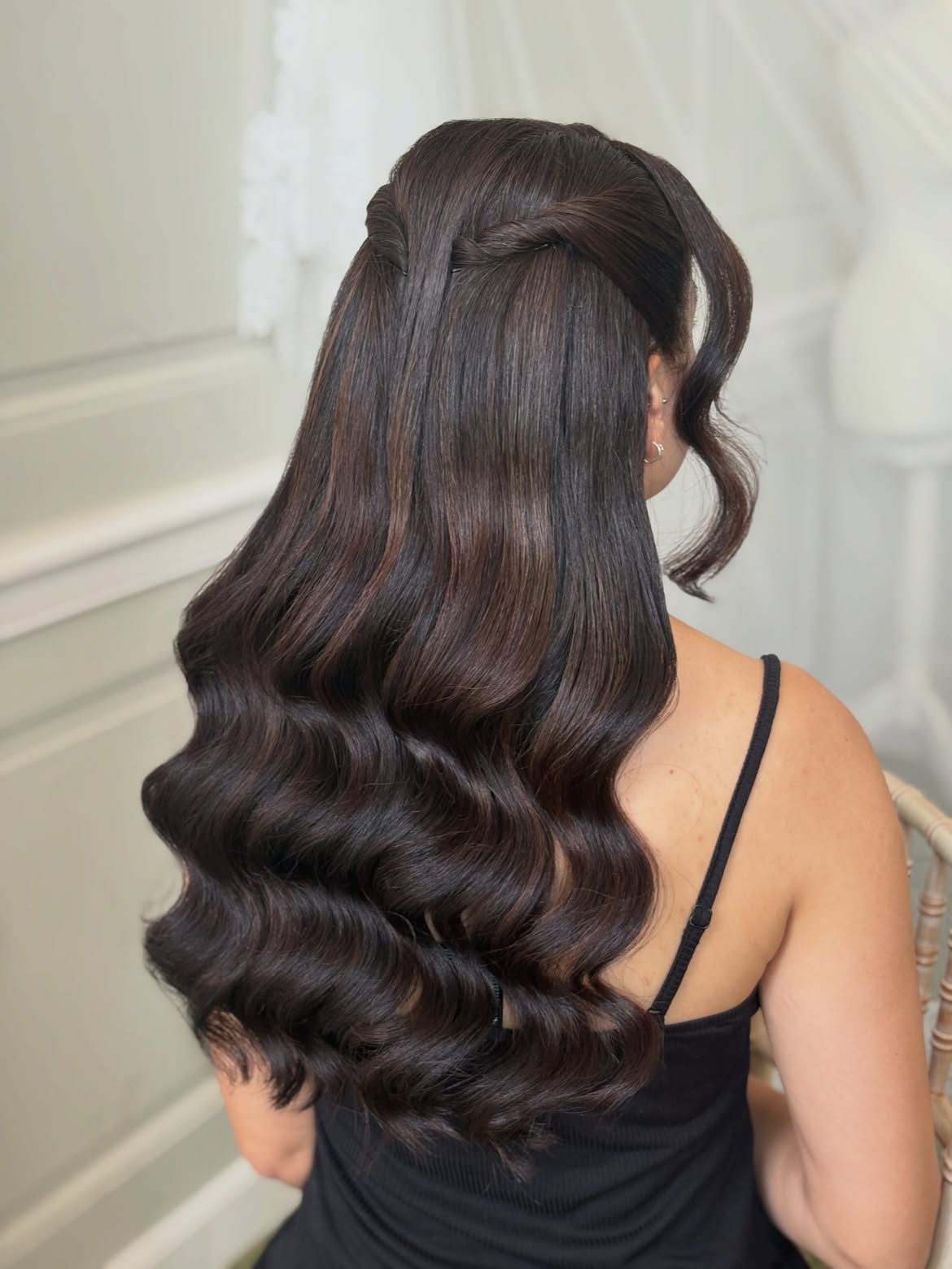 Braided Crown Half Up Half Down Waves