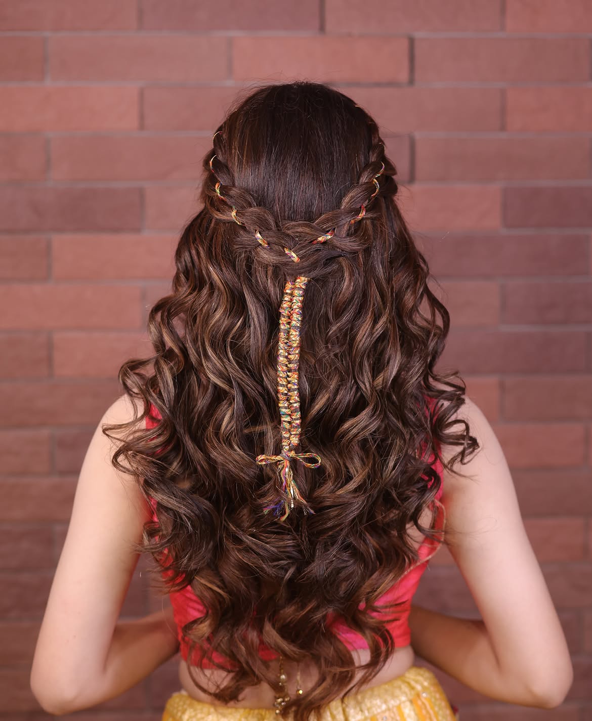 Braided Crown With Colorful Woven Accent