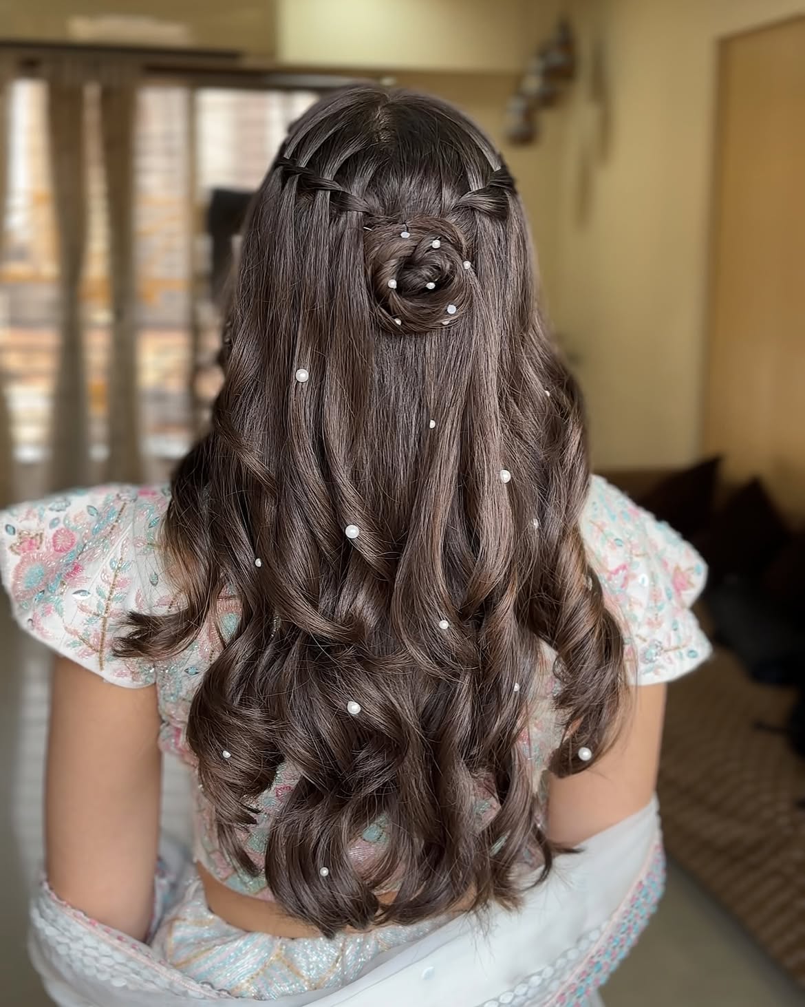 Braided Updo With Pearl Accents