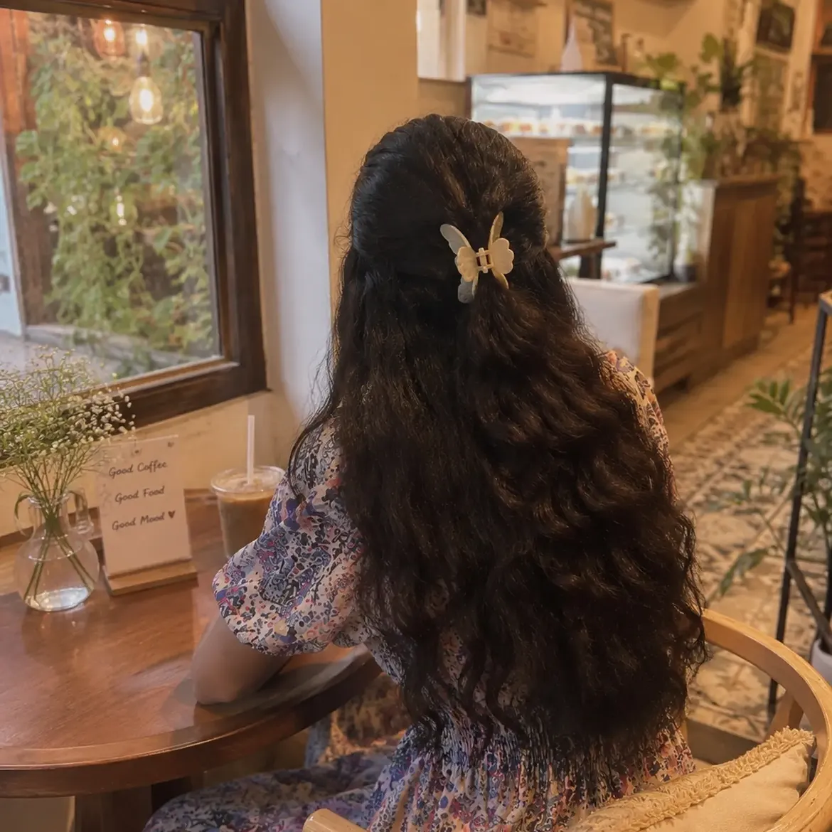 Butterfly Claw Clip Half-Up Waves