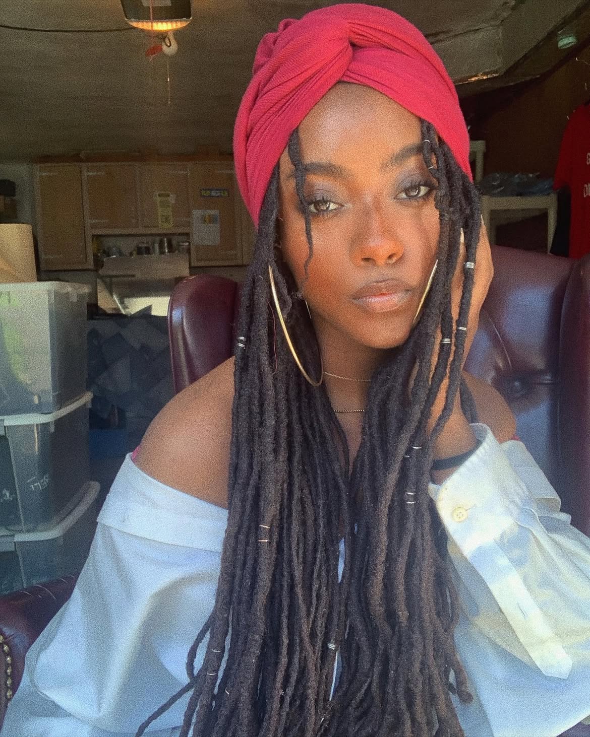 Chic Turban With Dazzling Dreads