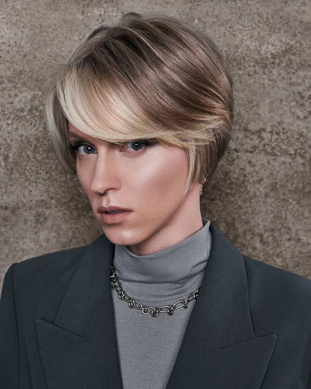 Choppy Pixie With Blonde Money Piece