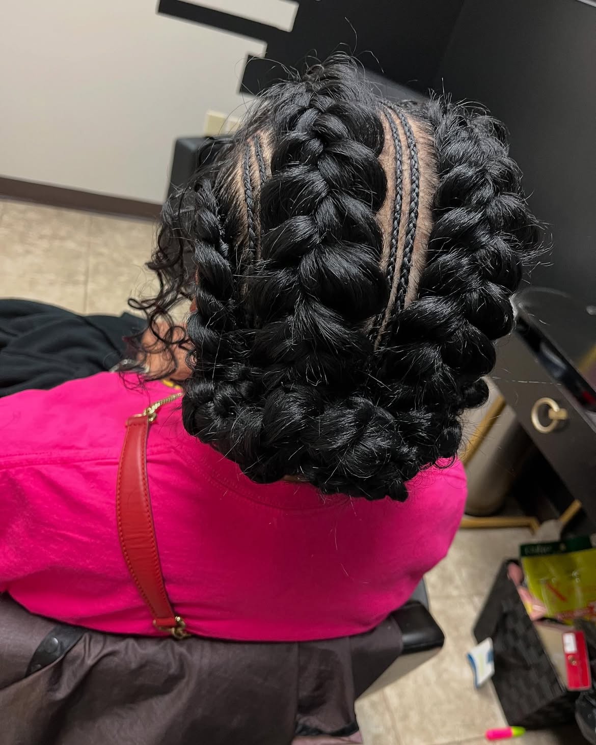 Chunky Braids With Curled Ends