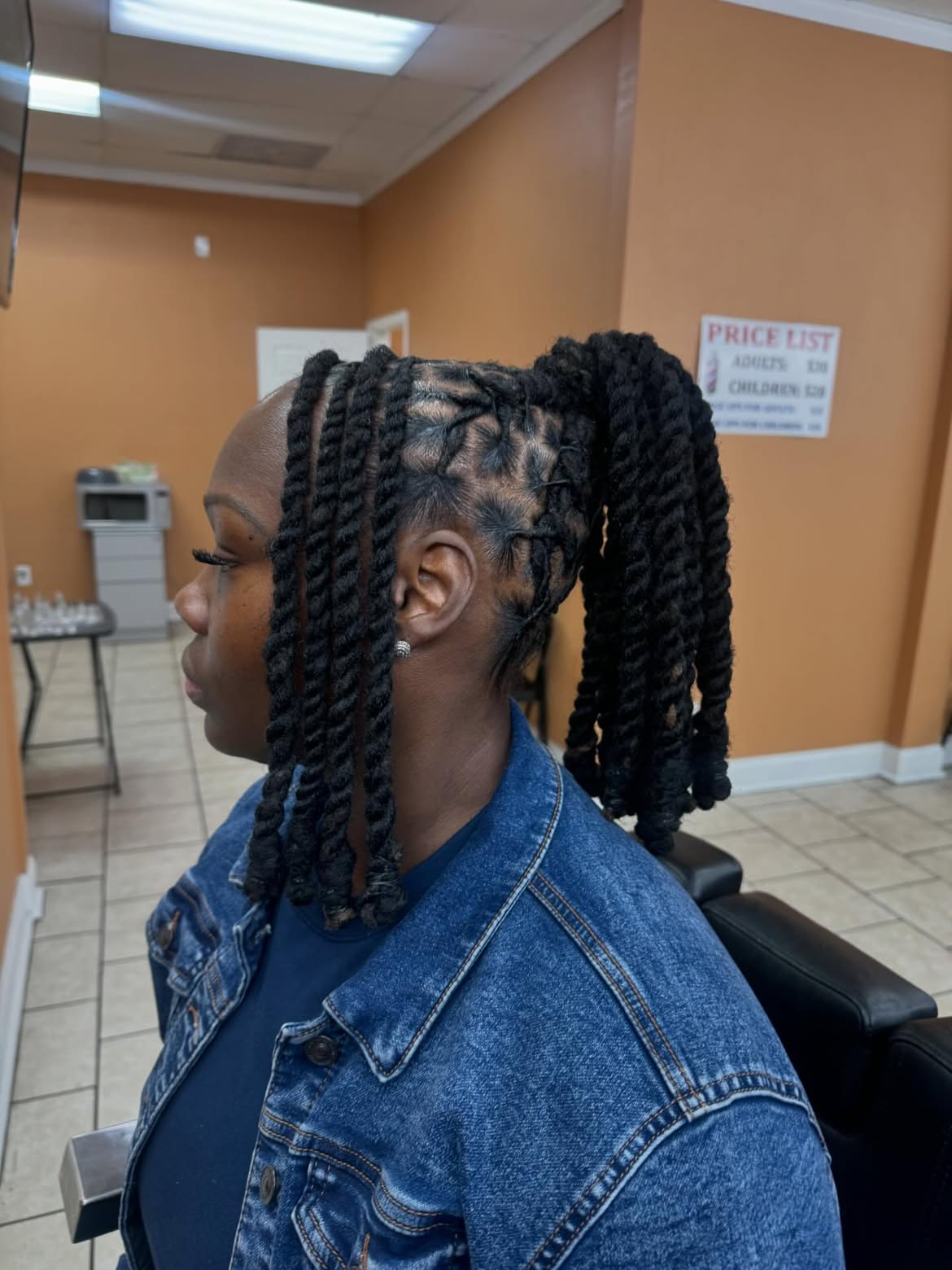 Chunky Rope Twist Locs High Ponytail