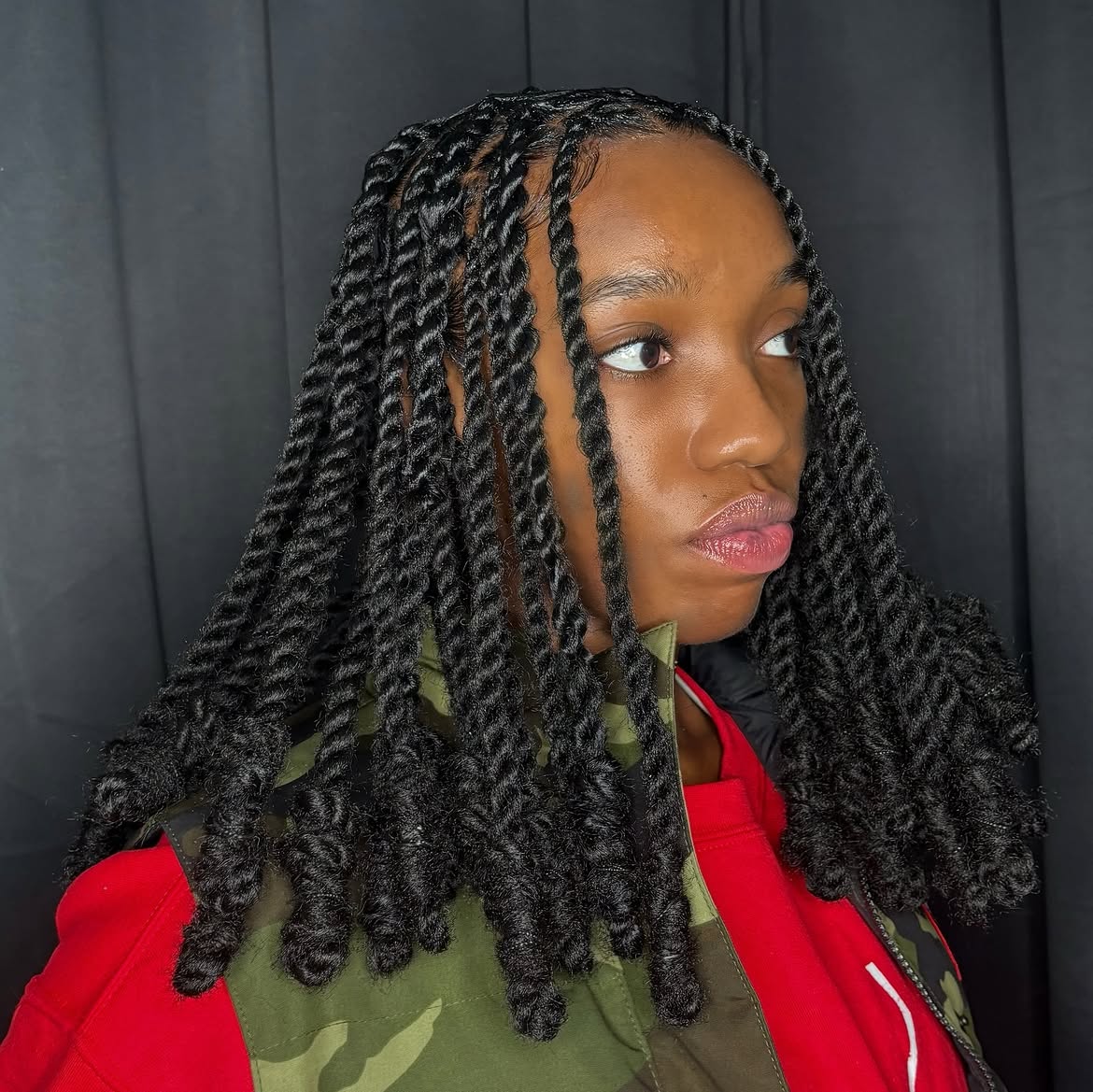Chunky Senegalese Twists With Defined Curls