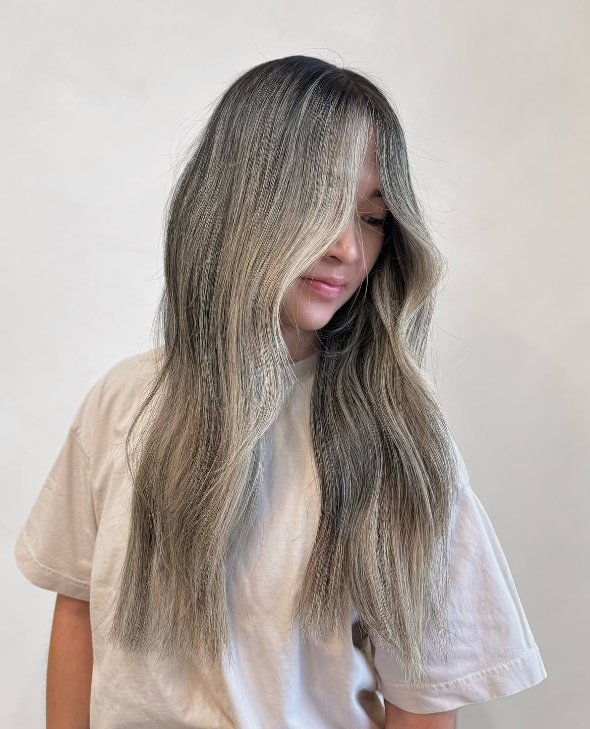 Cool-Toned Ash Blonde Gray Blend