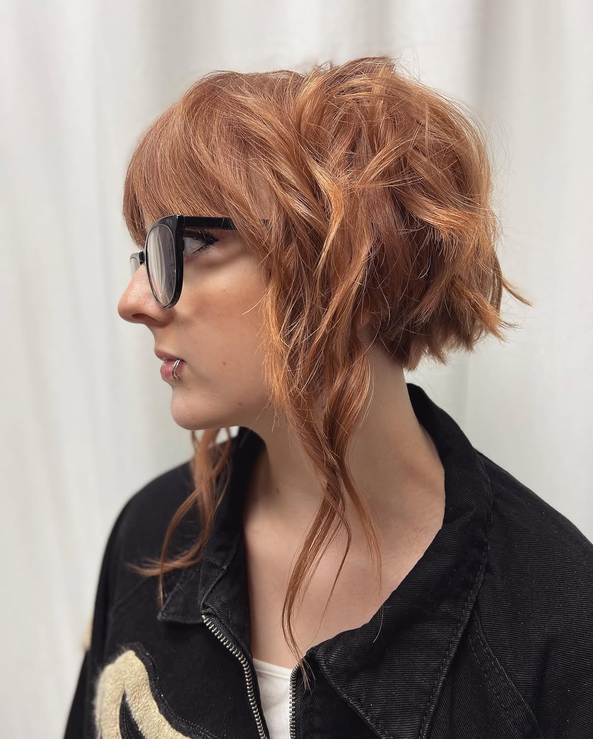 Copper Textured Pixie Bob With Wispy Bangs