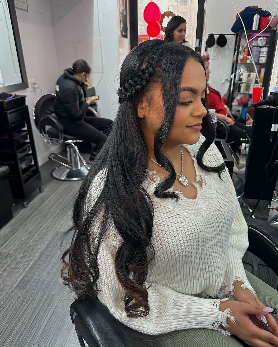 Crown Braids With Soft Beach Waves