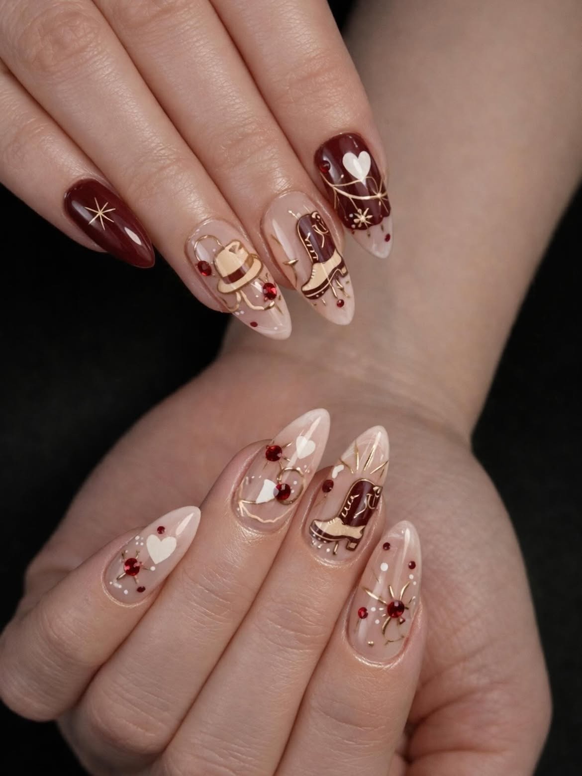 Cute Cowboy Boot and Hat Fall Nail Art