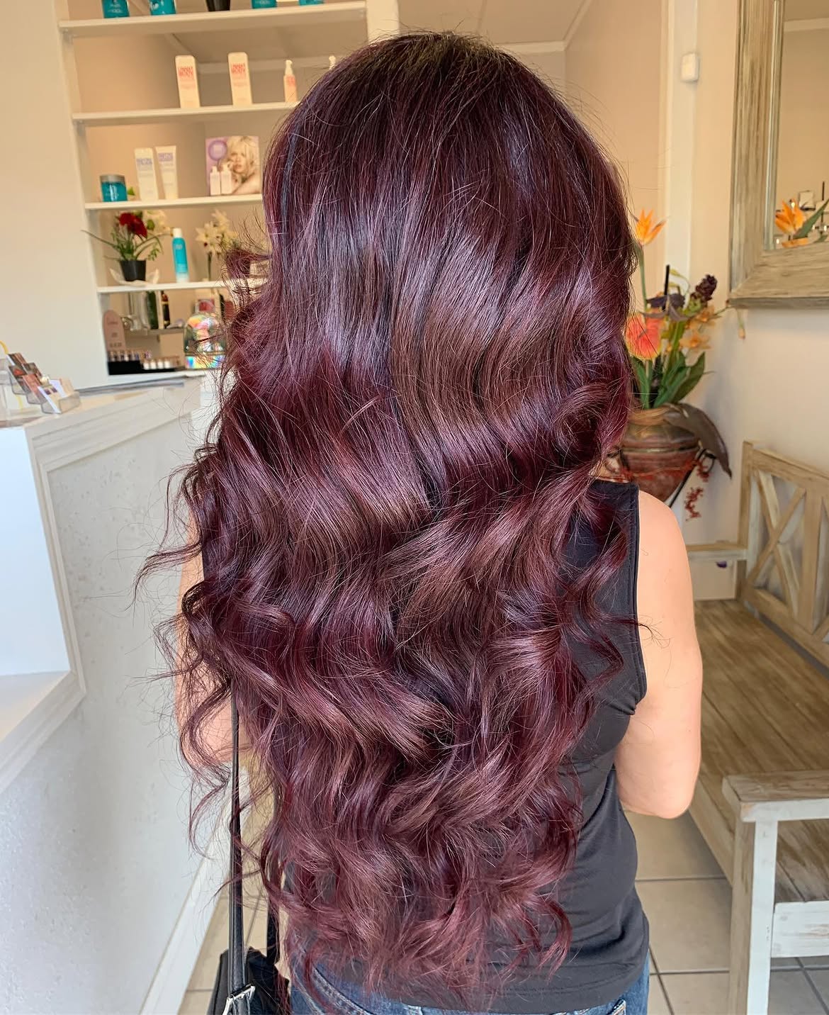 Deep Plum Waves With Long Layered Cut