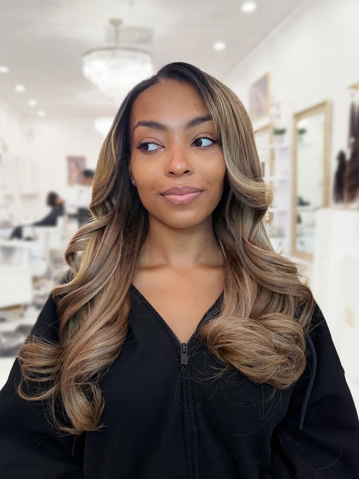 Dimensional Honey Blonde Waves With Face Framing