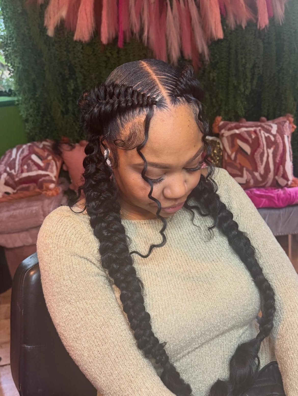 Double Dutch Braids With Defined Edges