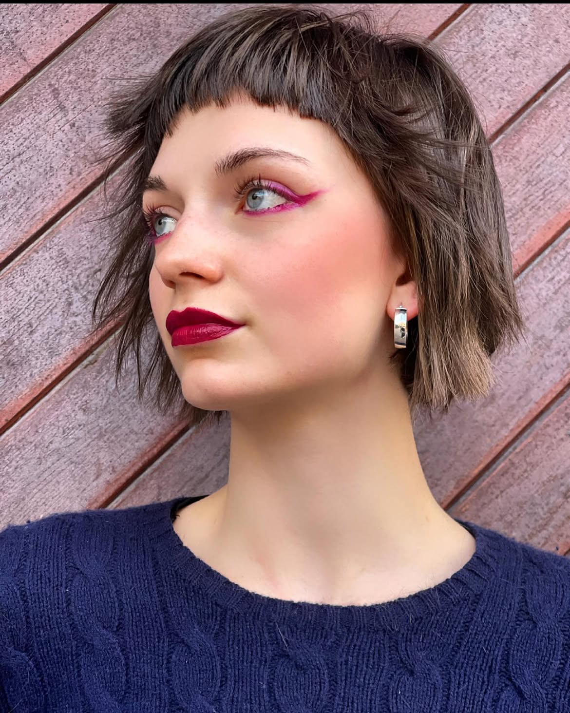Edgy Choppy Pixie Bob With Micro Bangs