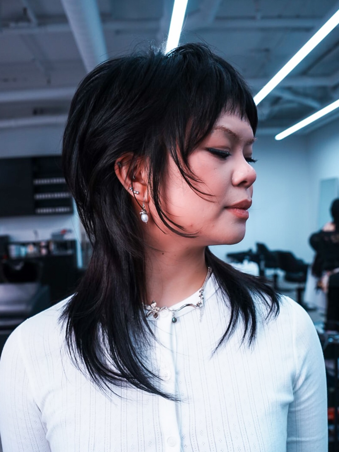 Edgy Dark Mullet With Feathered Layers