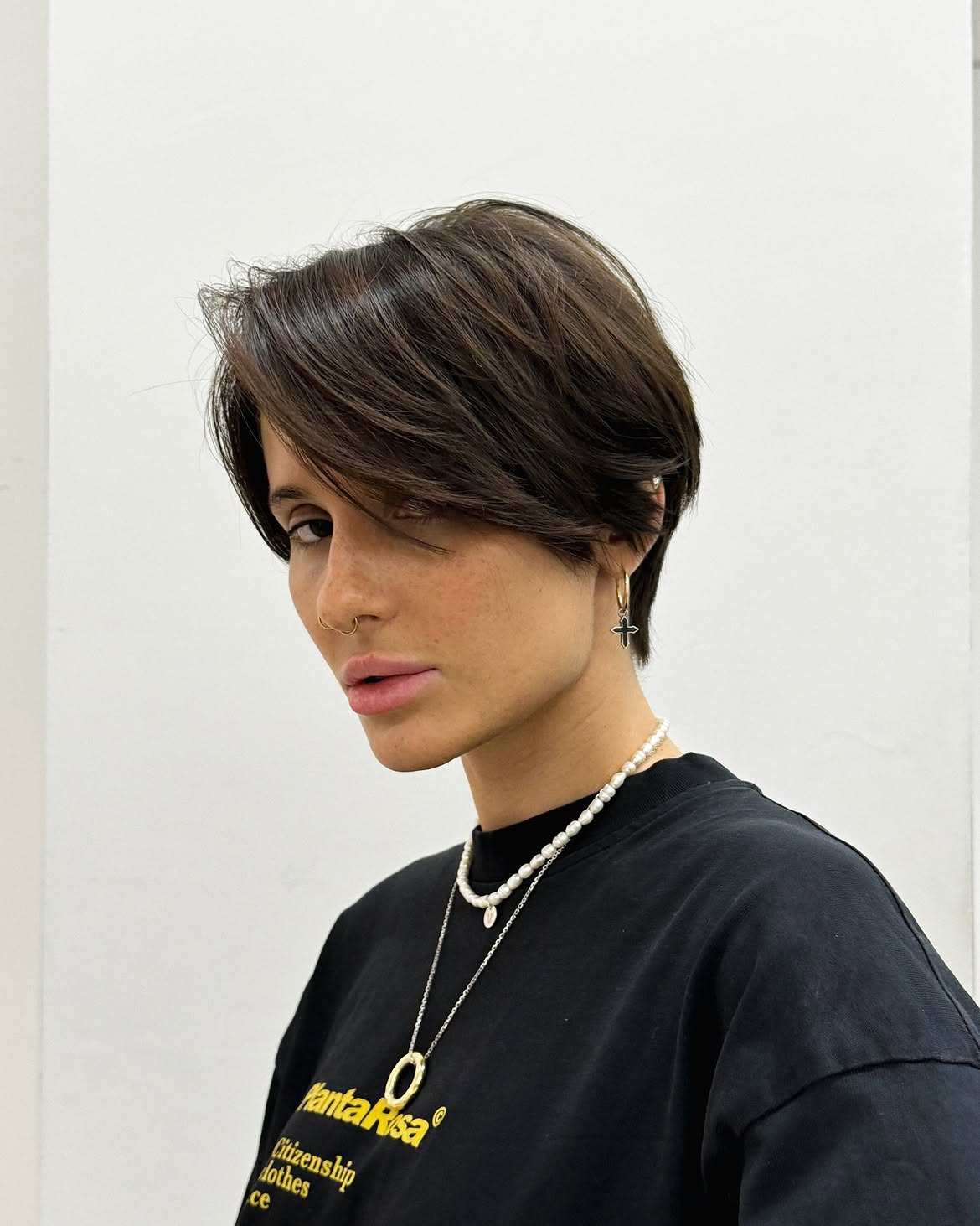 Effortless Dark Brown Layered Pixie Cut