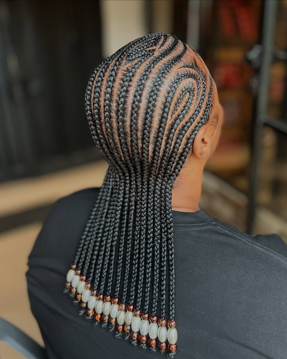 Elegant Cornrows With Braided Beads