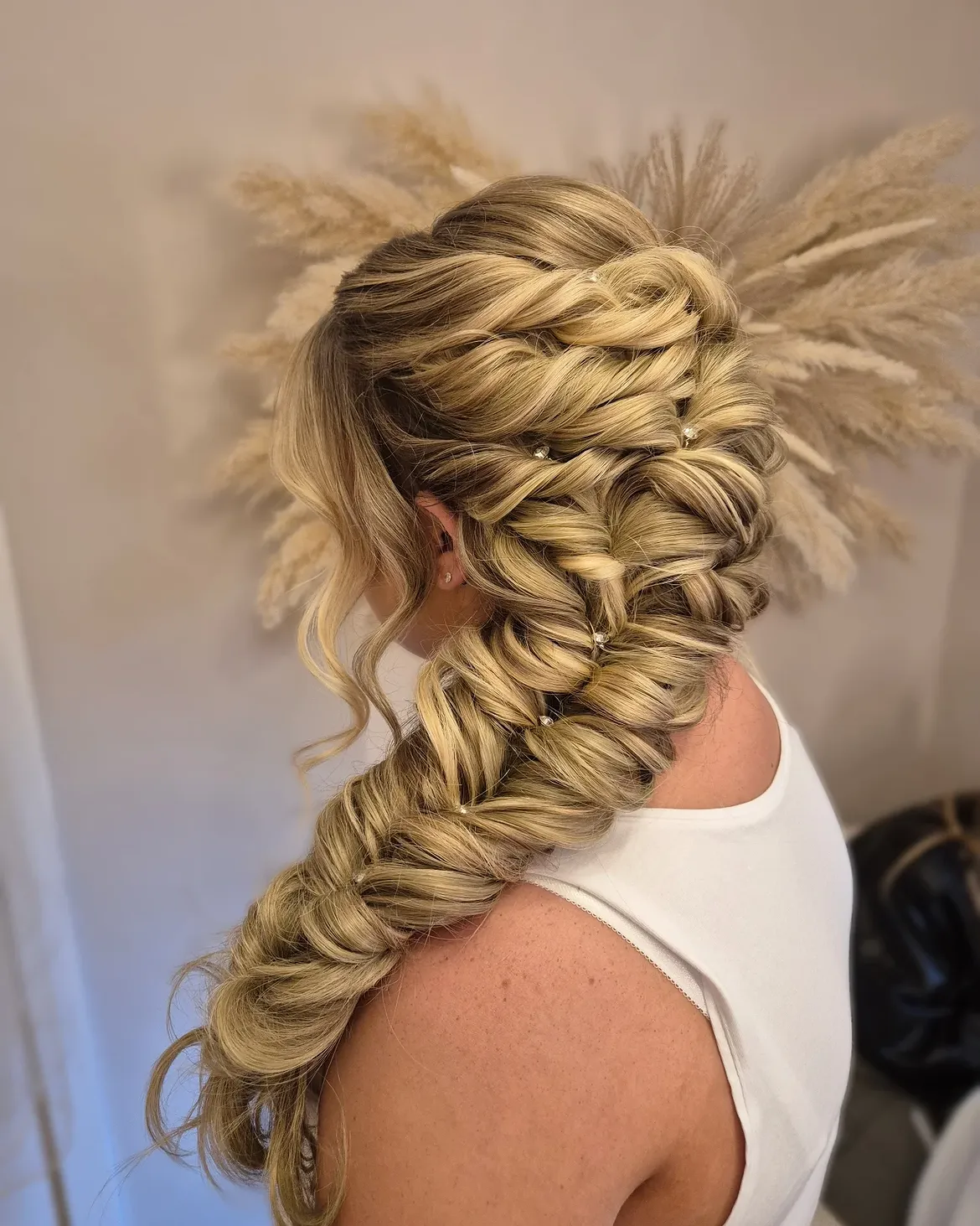 Elegant Fishtail Braid With Pearls