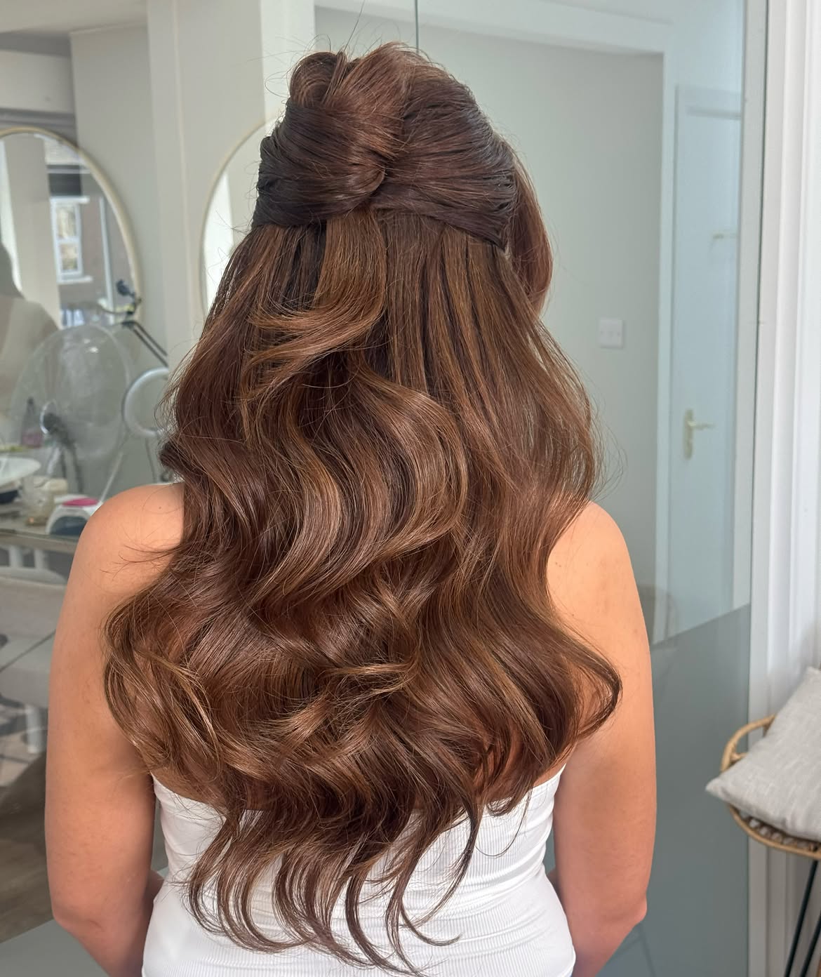 Elegant Twisted Half Up Half Down Waves