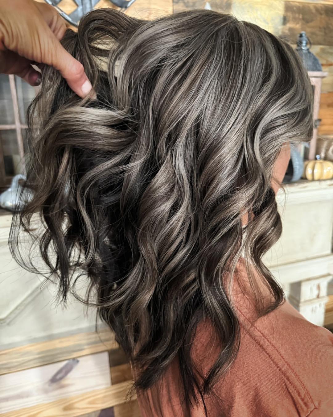 Embracing Silver Strands With Ash Blonde Balayage