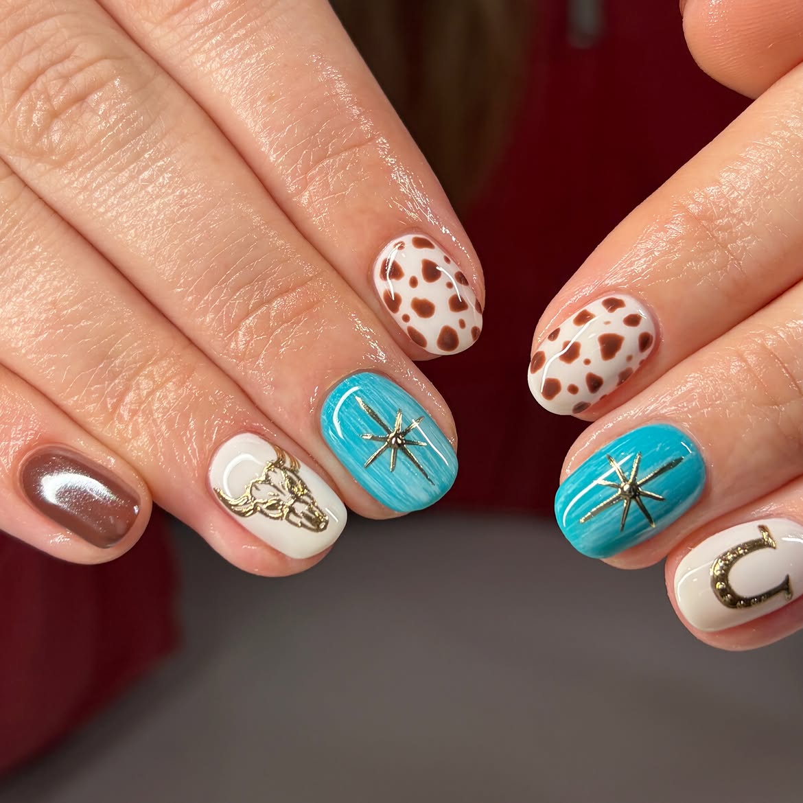 Fall Western Rodeo Chic Nail Art