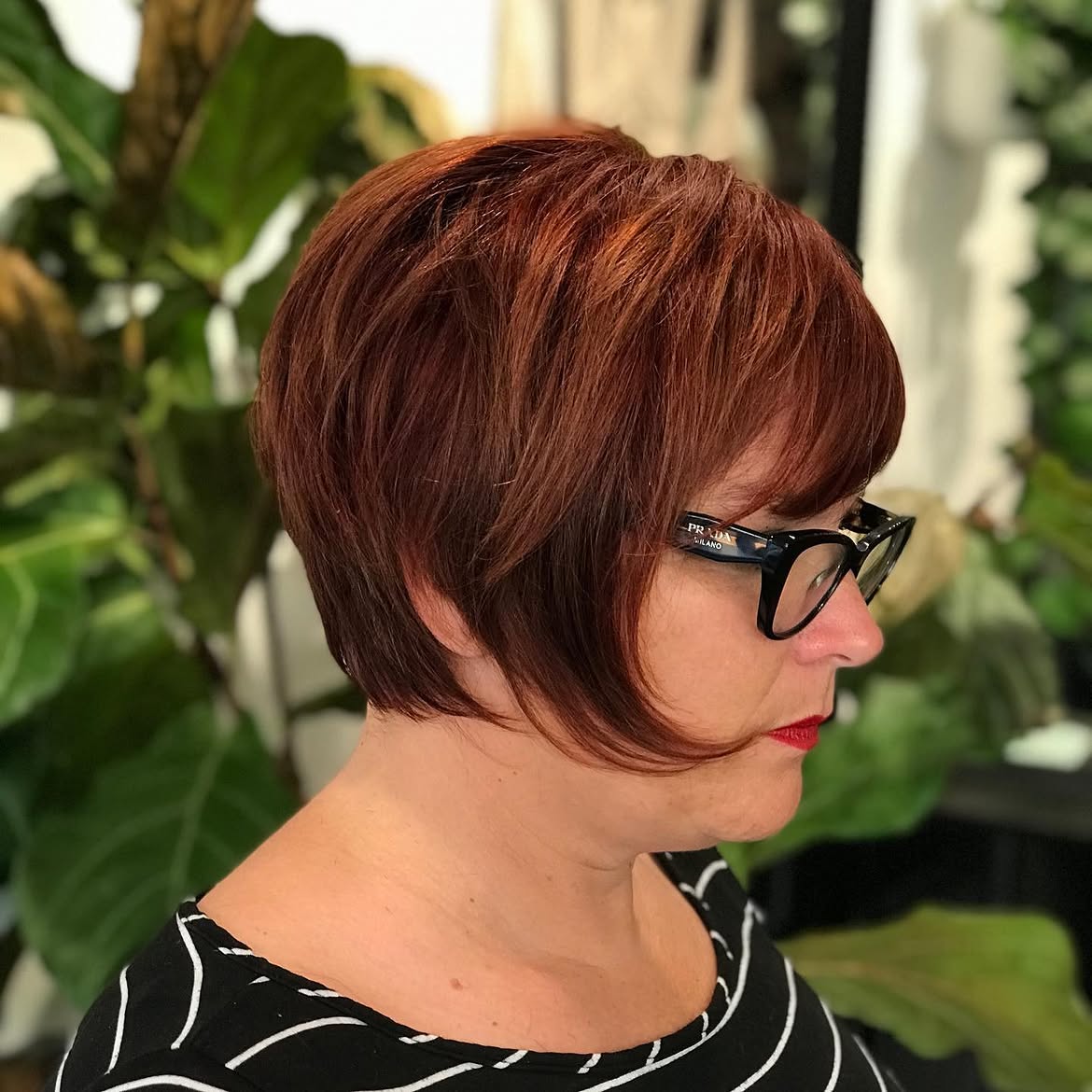 Fiery Red Layered Pixie Bob
