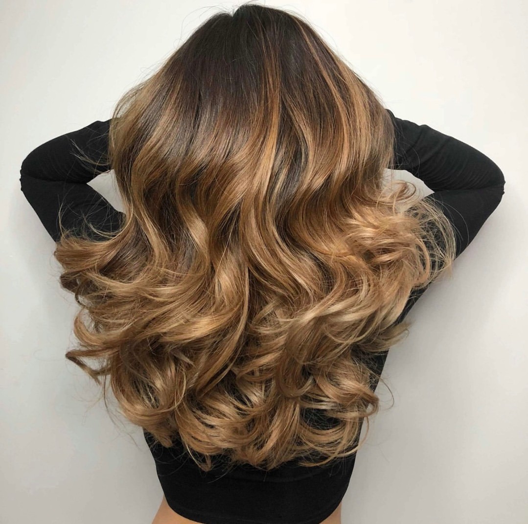 Golden Brown Balayage With Loose Beachy Waves