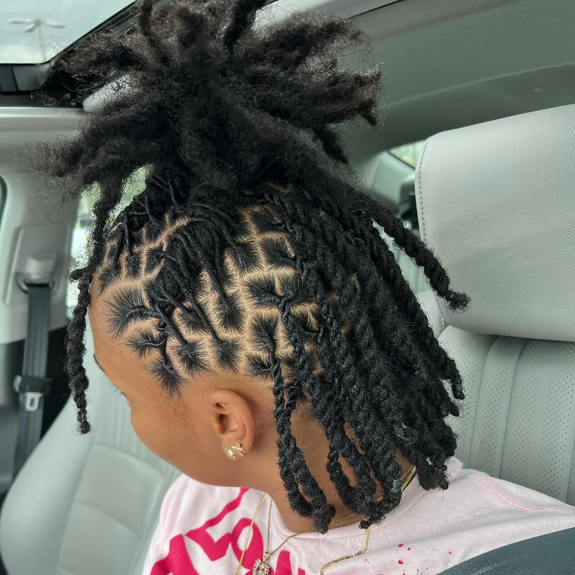 Half Up Starter Locs With Defined Parts