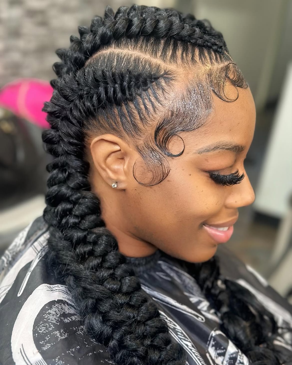 Intricate Braided Mohawk With Defined Edges