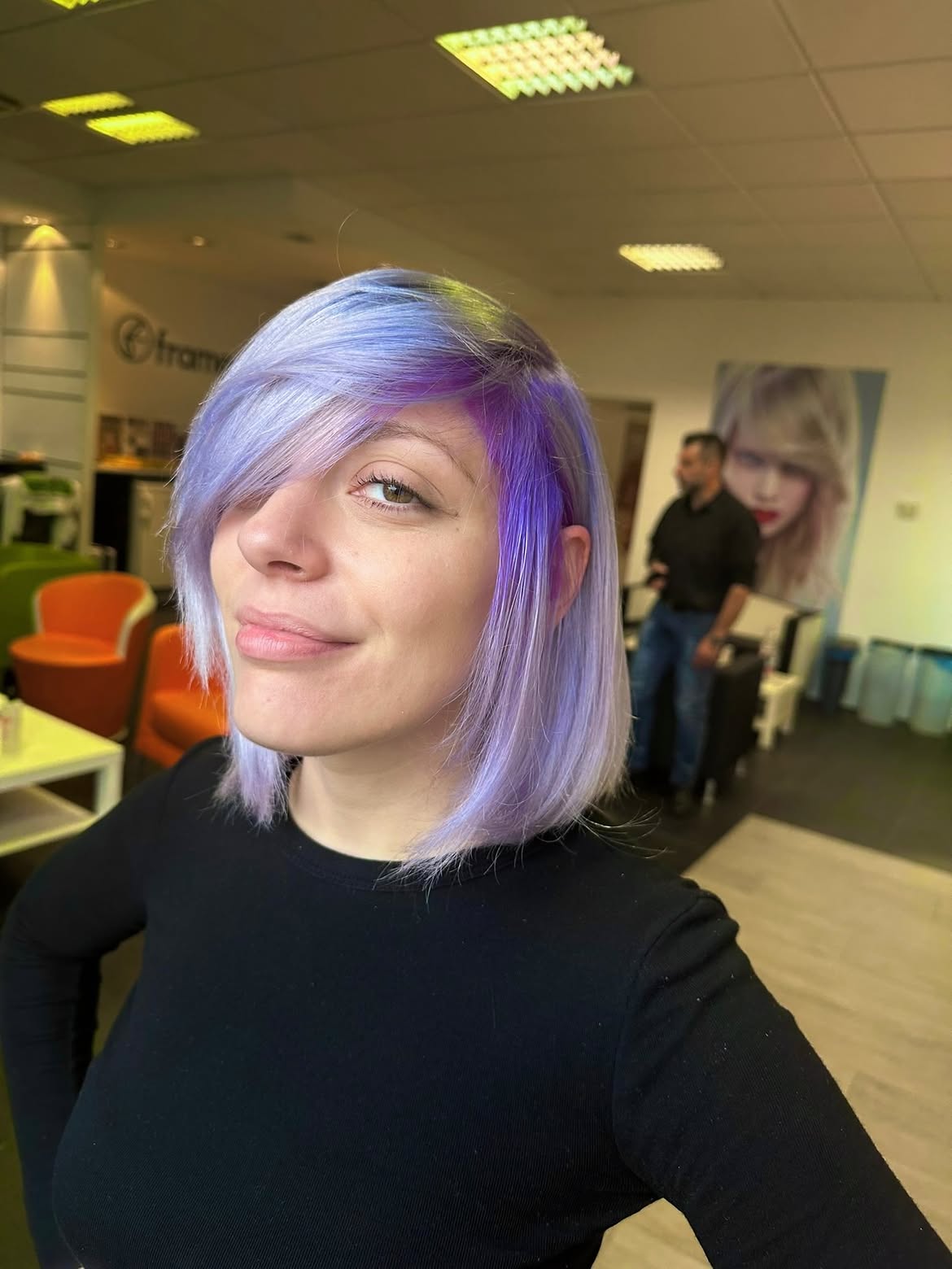 Lavender Bob With Electric Purple Peekaboo Accents