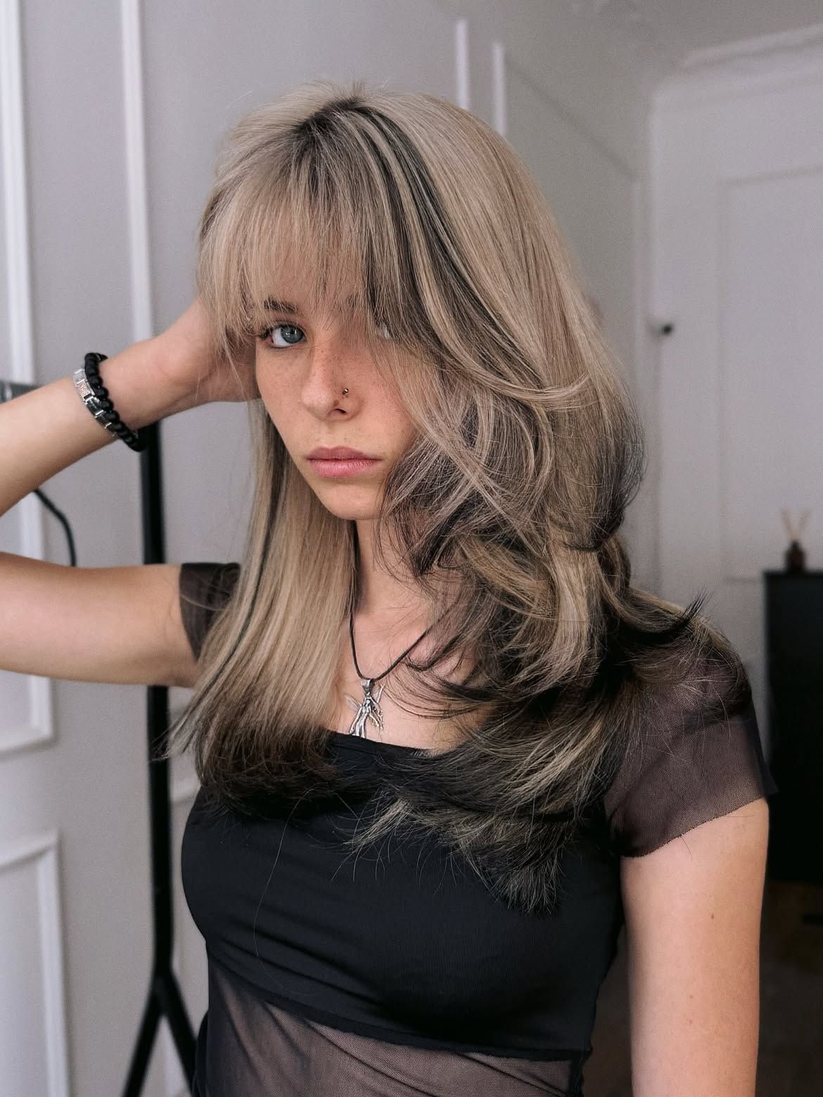 Layered Mid-Length Cut With Dark Undercut