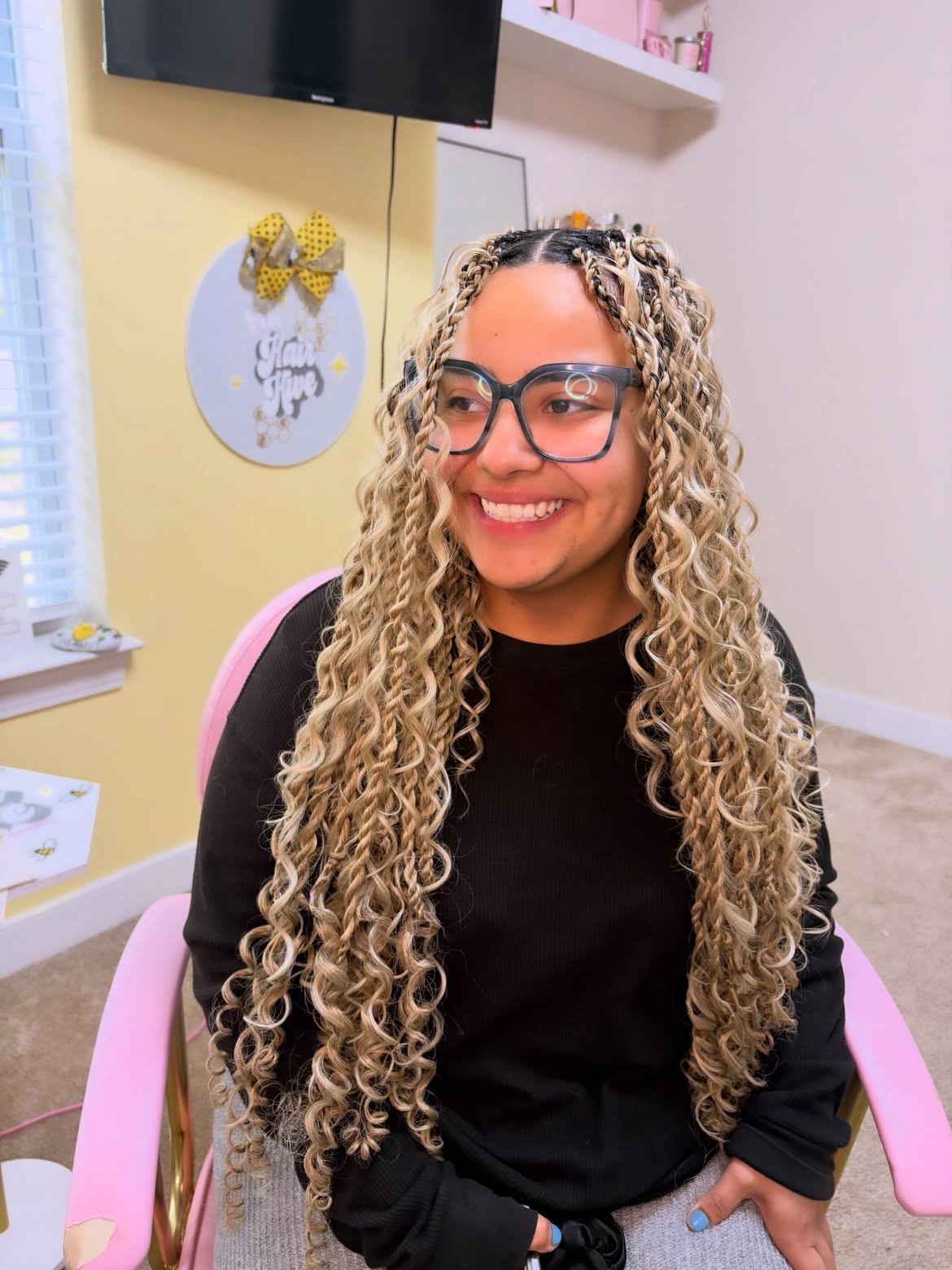 Long Bohemian Twists In Bright Platinum Blonde