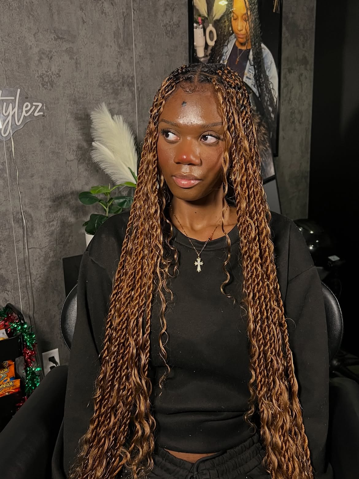 Long Honey Blonde Bohemian Goddess Twists
