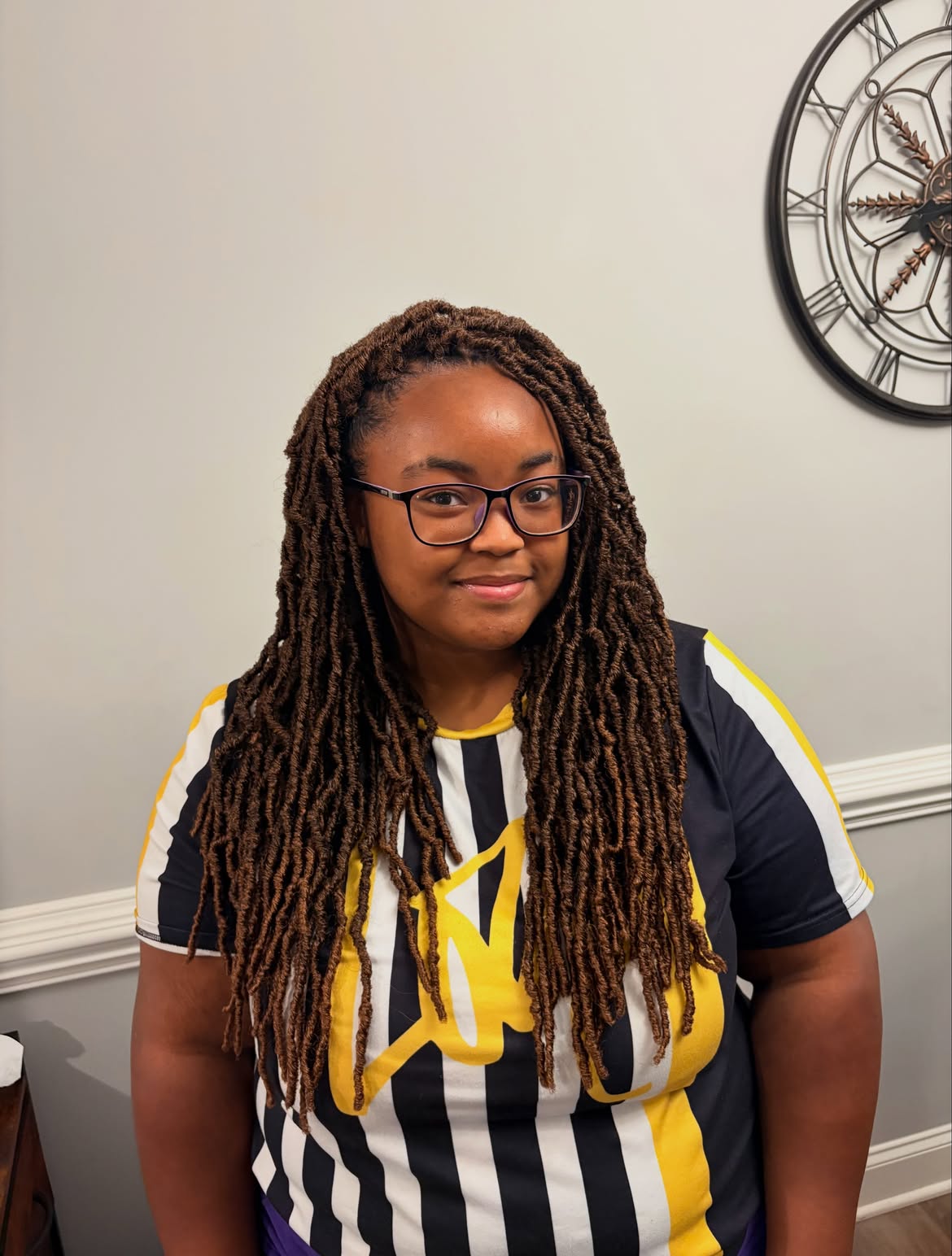Long Honey Blonde Faux Locs With Subtle Highlights