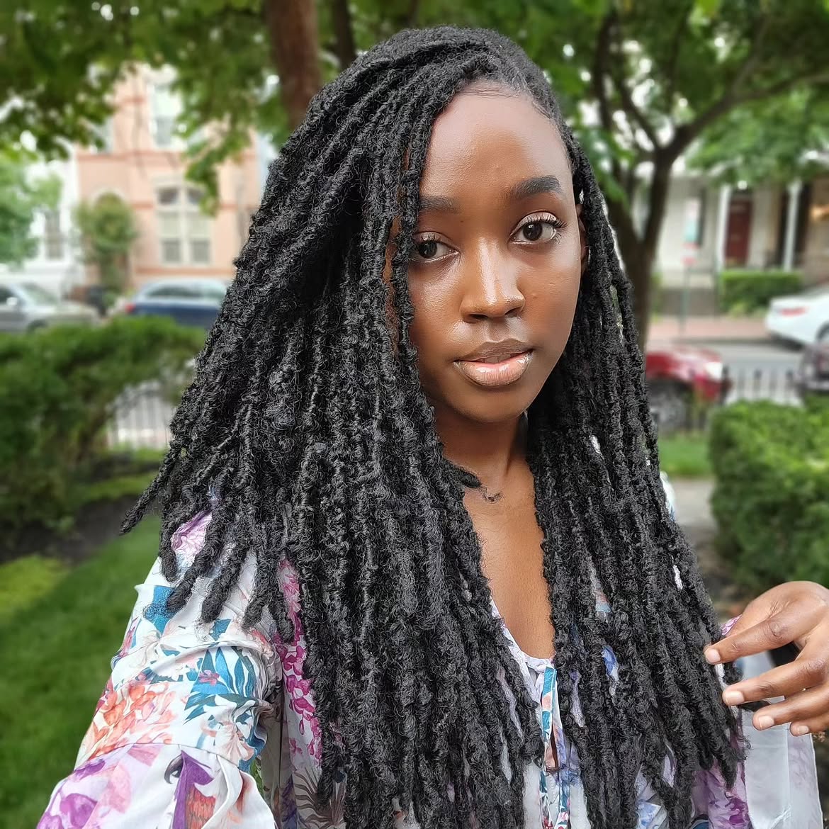 Long Wavy Faux Locs With Textured Ends