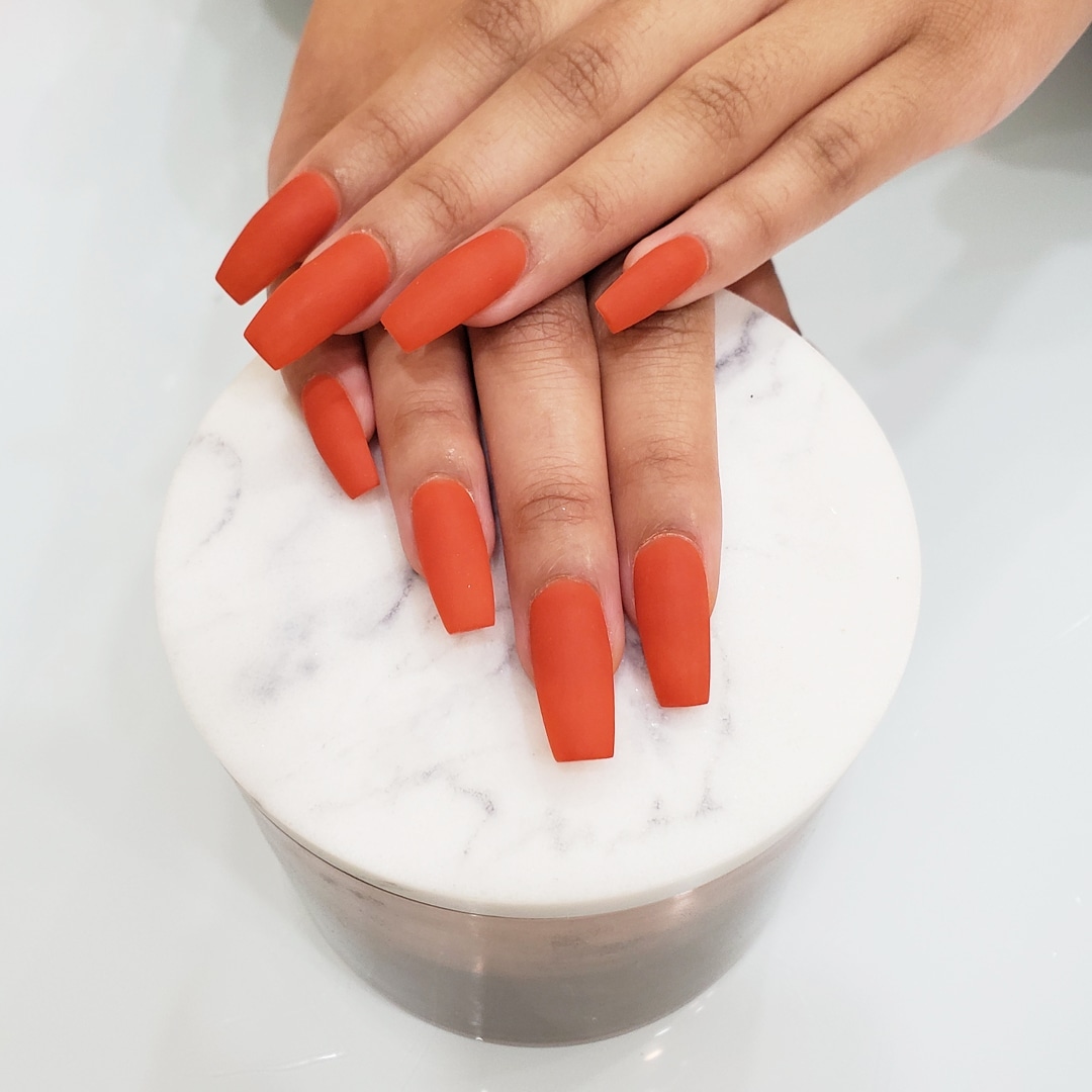 Matte Terracotta Coffin Nails