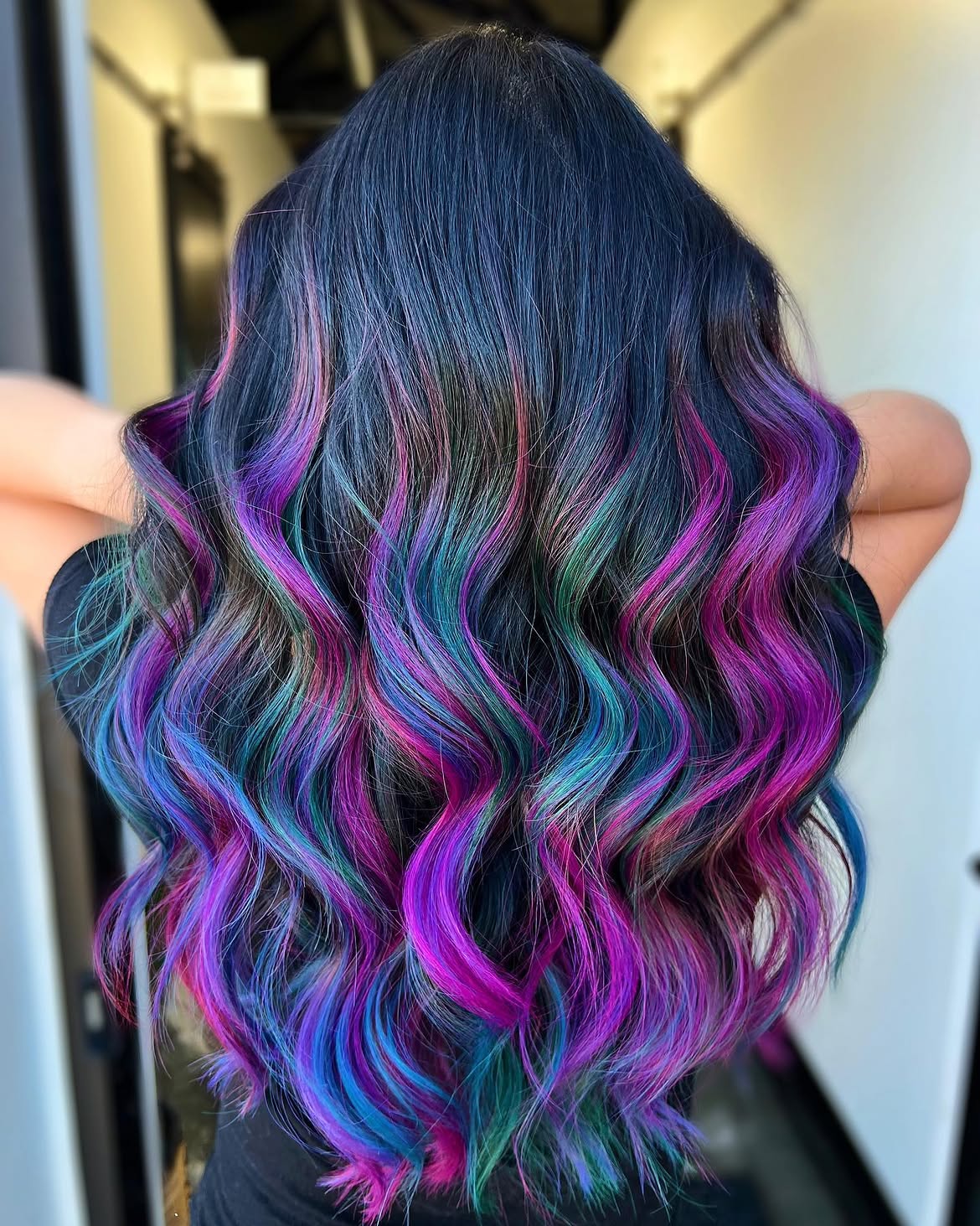 Mermaid Hair Color Melt With Deep Black Base