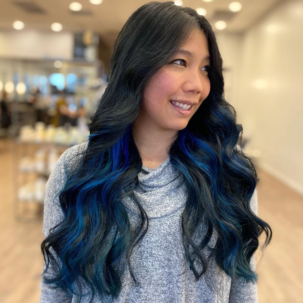 Midnight Blue Peekaboo Highlights