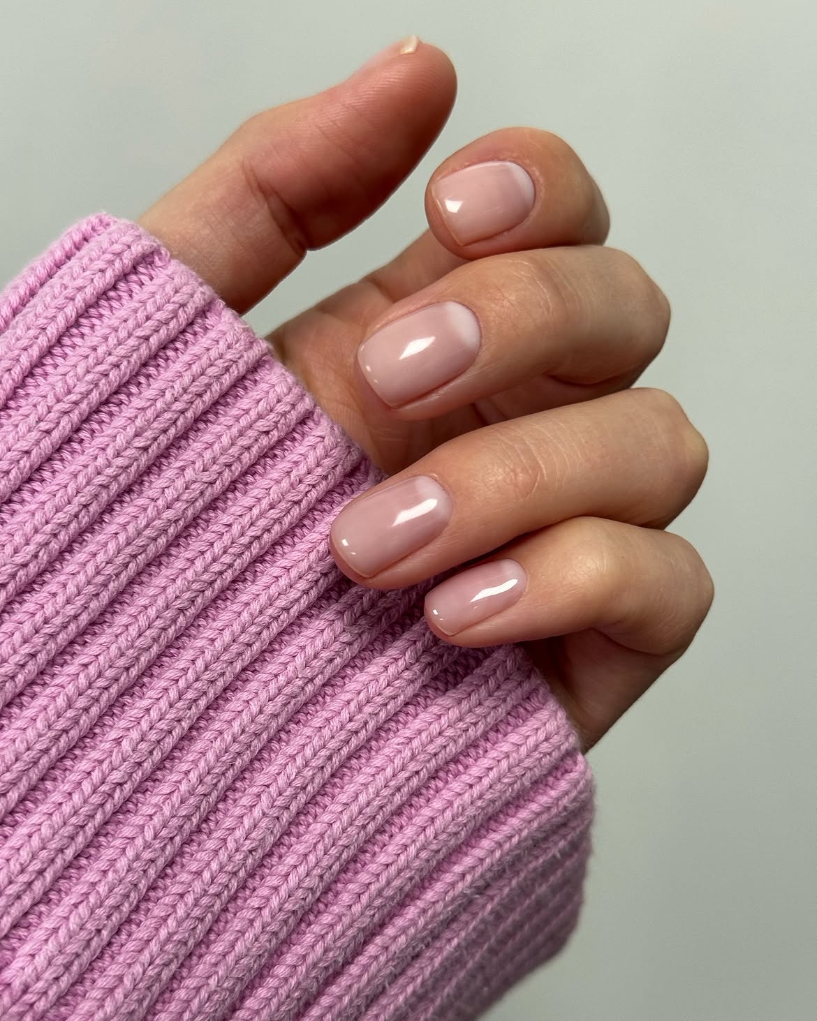 Milky Pink Aura French Tips
