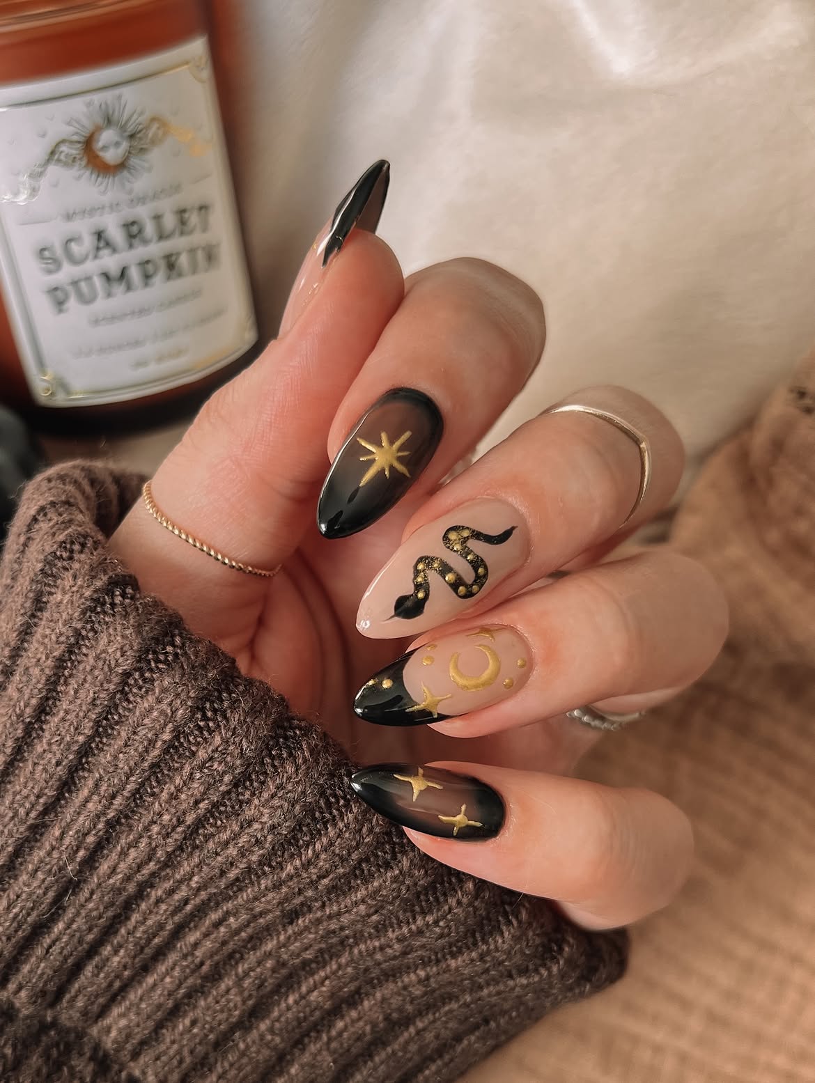 Mystic Snake Celestial Almond Nails