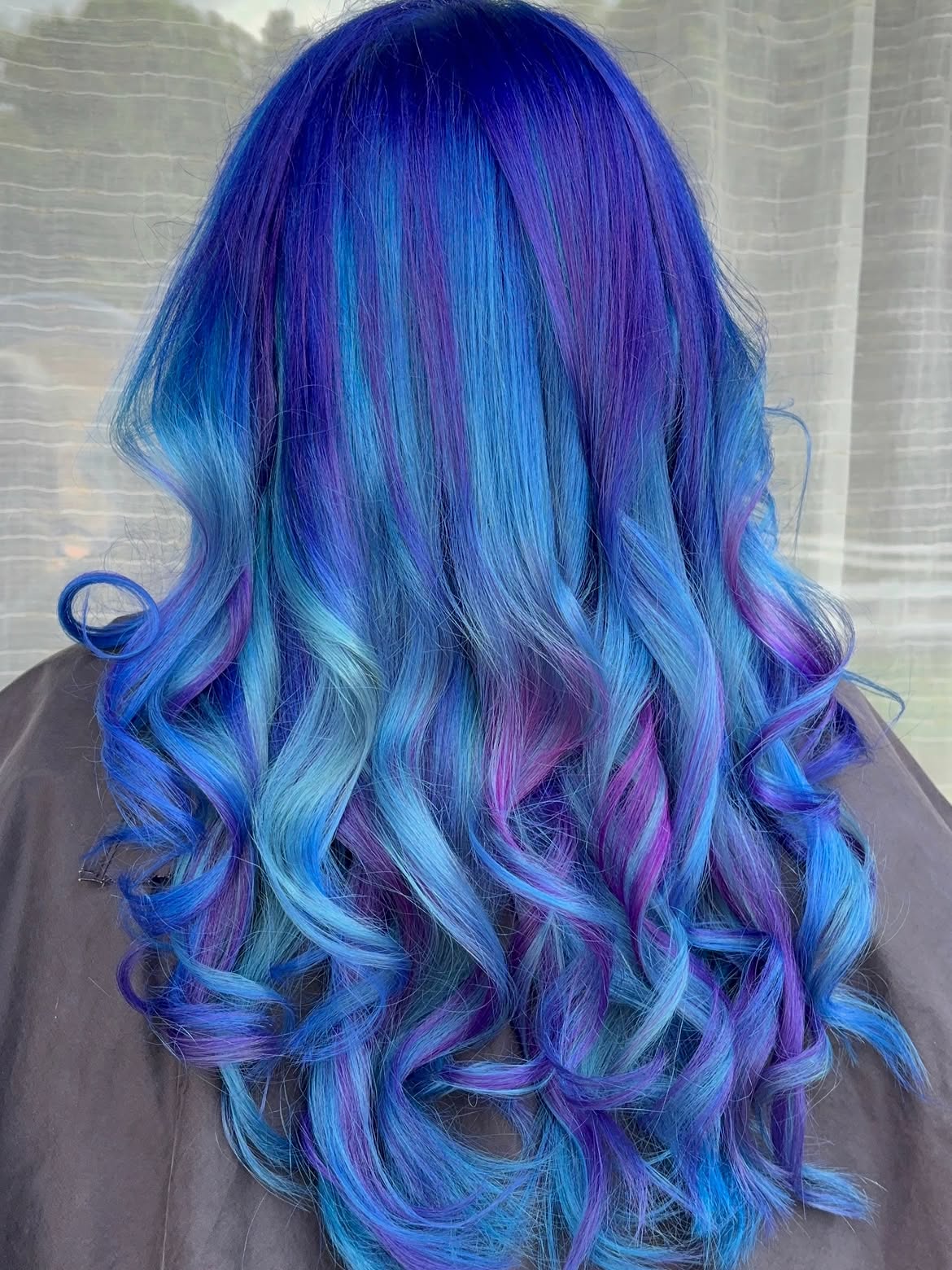 Ocean Waves Blue Purple Ombre Highlights