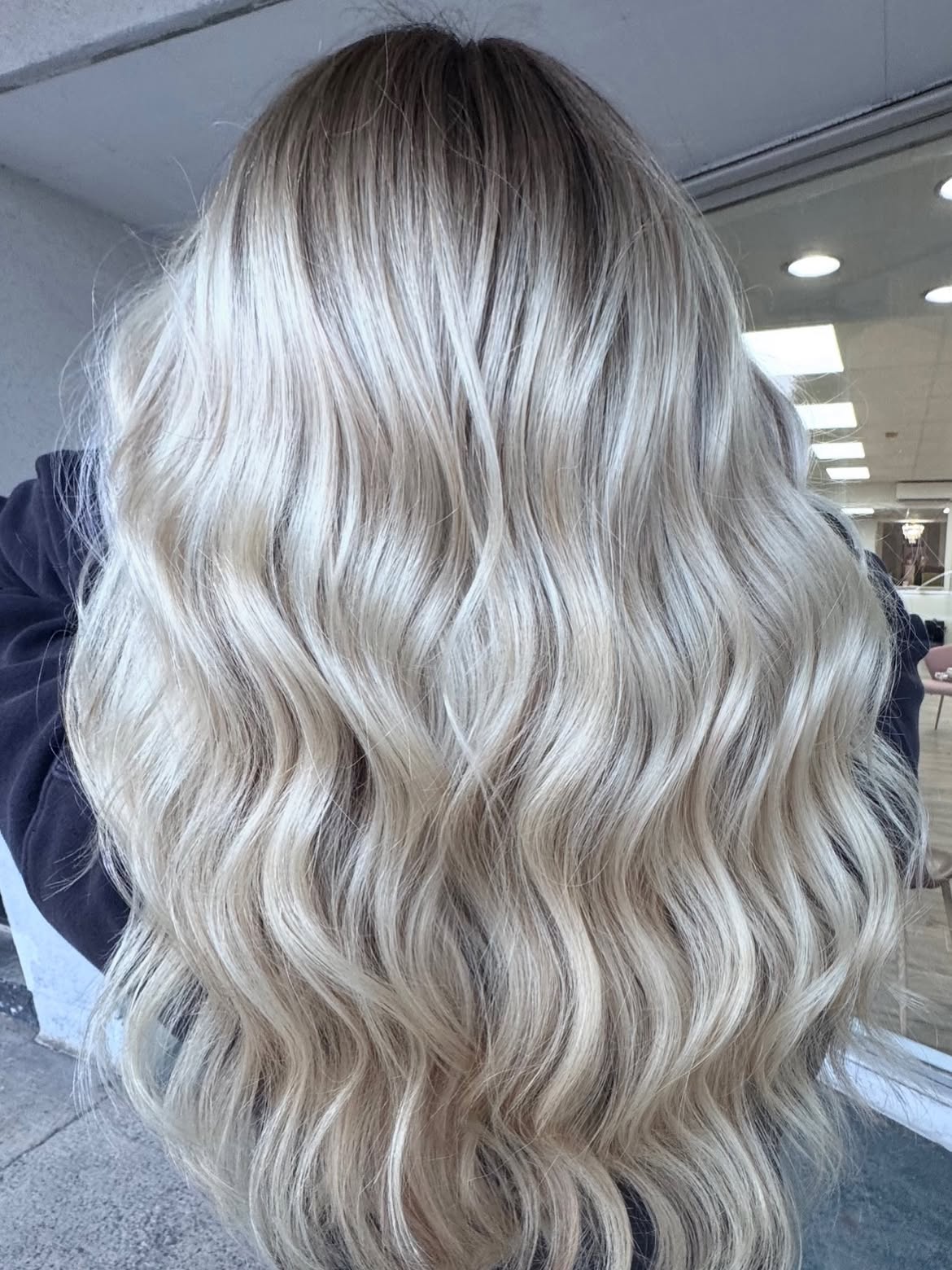 Platinum Blonde Ombre With Loose Beach Waves